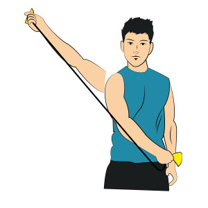 Band Shoulder Diagonal Flexion - Right arm